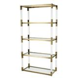 Mercer41 Garza 70.2" H x 35.1" W Solid Wood Etagere Bookcase Wood in Brown, Size 70.2 H x 35.1 W x 16.1 D in | Wayfair