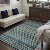 Gray Area Rug - Breakwater Bay Fromberg Striped Tufted Navy/Area Rug Polyester in Gray, Size 96.0 W x 0.41 D in | Wayfair