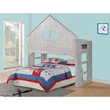 Twin Over Full Solid Wood Standard Bunk Bed by Birch Lane™ kids Wood in Brown/Gray/Green, Size 84.0 H x 77.0 W x 82.0 D in | Wayfair