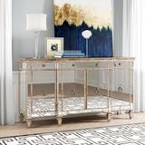 House of Hampton® Danka 70" Wide 3 Drawer Buffet Table Wood in Black/Brown/Gray, Size 38.0 H x 70.0 W x 20.0 D in | Wayfair