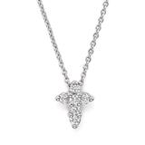 18k White Gold Small Cross Pendant Necklace With Diamonds - White - Roberto Coin Necklaces