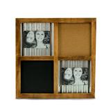 Millwood Pines Carpenter Wall Frame & Blackboard & Cork Board Picture Frame Wood in Brown, Size 16.5 H x 16.5 W x 16.5 D in | Wayfair