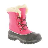 BEARPAW Cold Weather Boots PINK_652 - Pink & Charcoal Kelly Youth Waterproof Leather Snow Boot - Kids