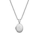 Limoges Kids Jewelry Girls' Necklaces White - Silvertone Initial Oval Locket