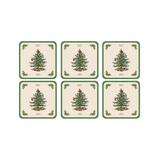 Spode Coasters GREEN - Christmas Tree Coaster - Set of Six