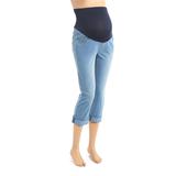 Times 2 Women's Capris PowerWash - PowerWash Over-Belly Maternity Capri Jeans - Plus Too