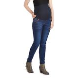 Times 2 Women's Denim Pants and Jeans MEDIUM - Medium Wash Over-Belly Maternity Skinny Jeans - Plus Too
