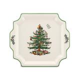 Spode Serving Platters GREEN - Christmas Tree Square-Handled Platter