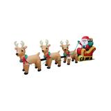 BZB Goods Lawn Inflatables - Tan & Red Santa Claus & Sleigh Inflatable Light-Up Lawn Decor