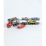 Constructive Playthings Toy Cars and Trucks - Classic Car Transport Set