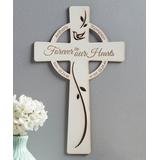 Personalized Planet Typography Wall Decor WHITE - White 'Forever in Our Hearts' Personalized Wood Cross