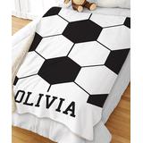 GiftsForYouNow Throws 9.00 - White & Black Soccer Ball Personalized Name Sherpa Throw