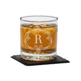 Personalized Planet Cocktail Glasses - Vintage Initial Whiskey Glass - Set of Two