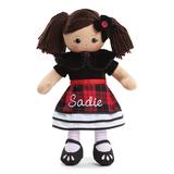 Personalized Planet Girls' Dolls - 16'' Medium Skin Brown-Haired Winter Dress Personalized Rag Doll