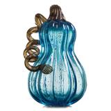 Glitzhome Decorative Figurines - Blue Glass Gourd Pumpkin