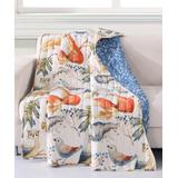 Greenland Home Fashions Throws Multi - White & Blue Willow Quilted Reversible Throw