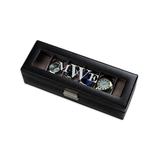 Personalized Planet Men's Jewelry Boxes and Organizers - Black Leather Monogram Watch Case