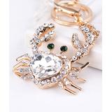 Ella & Elly Women's Jewelry Charms White - Crystal & Goldtone Crab Purse Charm