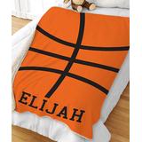 GiftsForYouNow Throws beige - Orange & Black Basketball Seam Personalized Name Sherpa Throw