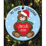Personalized Planet Ornaments Blue - Boy's 'My First Christmas' Personalized Ornament
