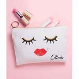 Personalized Planet Pencil Cases White - White Lips & Lashes Personalized Pouch
