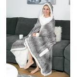 Chic Home Design Wearable & Hooded Blankets Beige - Beige Animal Hooded Snuggle Blanket