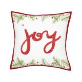 Peking Handicraft Throw Pillows Multi - White 'Joy' Chenille Embroidered Throw Pillow
