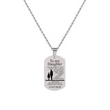 Pink Box Accessories Women's Necklaces SILVER - Stainless Steel 'My Daughter' Dog Tag Pendant Necklace - Women