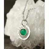 KG Silver Women's Necklaces October - Sterling Silver Birthstone Pendant Necklace