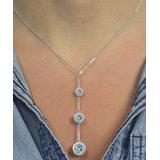 Golden Moon Women's Necklaces Silver - Aurora Borealis Crystal & Sterling Silver Lariat Necklace