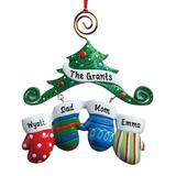 Personalized Planet Ornaments - Family of Four Mittens Personalized Ornament