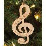Personalized Planet Ornaments - Treble Clef Personalized Wood Ornament