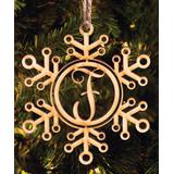 Personalized Planet Ornaments - Snowflake Initial Personalized Wood Ornament