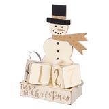 Primitives by Kathy Countdown Calendars - White 'Days 'Til Christmas' Snowman Advent Calendar Table Decor