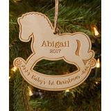 Personalized Planet Ornaments - 'Baby's 1st Christmas' Rocking Horse Personalized Ornament