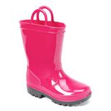Skadoo Girls' Rain boots - Pink Shiny Rain Boot - Girls