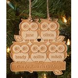 Personalized Planet Ornaments - 'Owl Be Home for Christmas' Five-Owl Personalized Wood Ornament