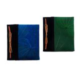 'Blue and Green Kupu-Kupu Leaf Journals from Bali (Pair)'