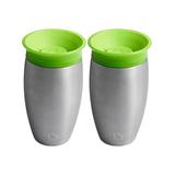 Munchkin Sippy Cups - Green Stainless Steel 10-Oz. Miracle 360 Sippy Cup - Set of 2