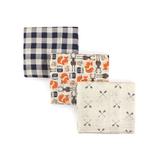 Hudson Baby Boys' Swaddle Blankets Forest - 46'' x 46'' Navy Forest Muslin Swaddling Blanket - Set of Three