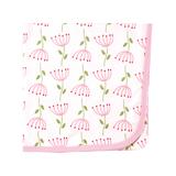 Touched by Nature Girls' Receiving and Stroller Blankets Flower - 40'' x 40'' Pink & White Flower Organic Cotton Receiving Blanket