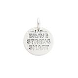 Five Little Birds Girls' Jewelry Charms - 0.63'' Sterling Silver 'I Am Brave Strong Smart' Charm