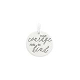 Five Little Birds Girls' Jewelry Charms - 0.63'' Sterling Silver 'Have Courage and Be Kind' Charm