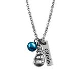 Pebbles Jones Kids Girls' Necklaces Silver - Blue Jingle Bell Stainless Steel Personalized Snowman Necklace
