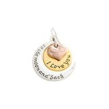 Five Little Birds Girls' Jewelry Charms - 'I Love You to the Moon and Back' Triple Stack Heart Charm - Kids