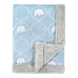 Hudson Baby Boys' Receiving and Stroller Blankets Blue - Light Blue & Gray Elephant Fleece Stroller Blanket