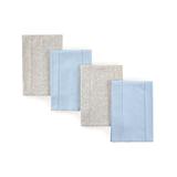 Touched by Nature Boys' Burpcloths Blue/Gray - Blue & Gray Organic Cotton Burp Cloth - Set of Four