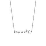 Limoges Kids Jewelry Girls' Necklaces SILVER - Synthetic Diamond & Sterling Silver Personalized Dove Pendant Necklace