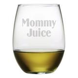 Susquehanna Glass Wine Glasses Clear - 'Mommy Juice' Stemless Wine Glass
