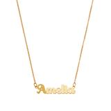 Limoges Kids Jewelry Girls' Necklaces GOLD - 14k Gold-Plated Dual-Finish Script Personalized Pendant Necklace